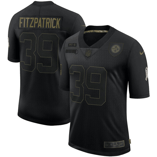 Men's Pittsburgh Steelers #39 Minkah Fitzpatrick Black 2020 Salute To Service Limited Stitched NFL Jersey - Click Image to Close